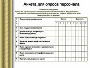 Анкета для социологического опроса руководителей в связи с разработкой и внедрением в организации системы управления конфликтами
